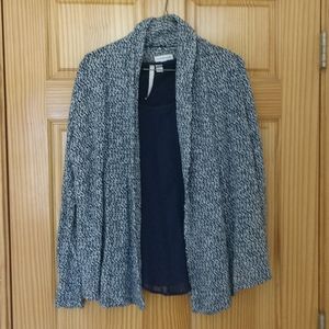 Ladies cardigan sweater with blouse size medium